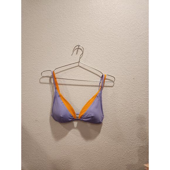 NWT L*Space Bikini Top Lavender Orange Contrast Padded Swimwear Size Medium - Picture 2 of 2